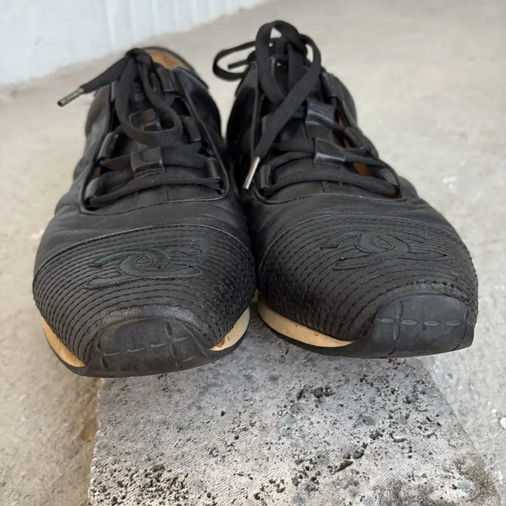 Vintage Chanel lace up sneakers